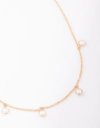 Gold Encased Pearl Droplet Necklace - link has visual effect only