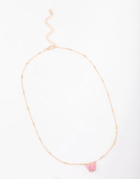 Gold Bar Chain Butterfly Short Necklace - link has visual effect only