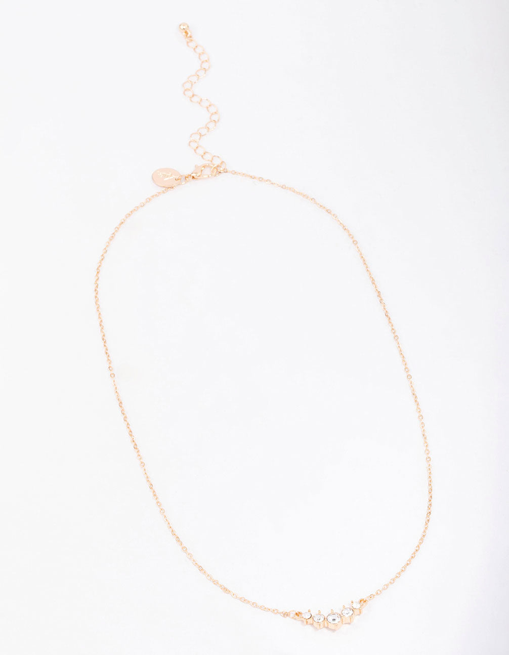 Gold Graduating Diamante Layered Chain Necklace - Lovisa