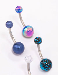 Surgical Steel Galaxy Ball Belly Piercing 4-Pack - link has visual effect only