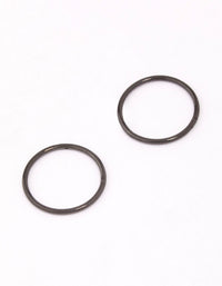 Black Coated Titanium Fine Sleeper Earrings 10mm - link has visual effect only