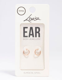 Rose Gold Plated Fine Sleeper Earrings 8mm - link has visual effect only