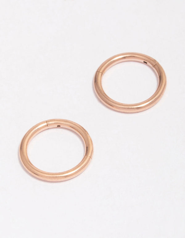 Rose Gold Plated Fine Sleeper Earrings 8mm