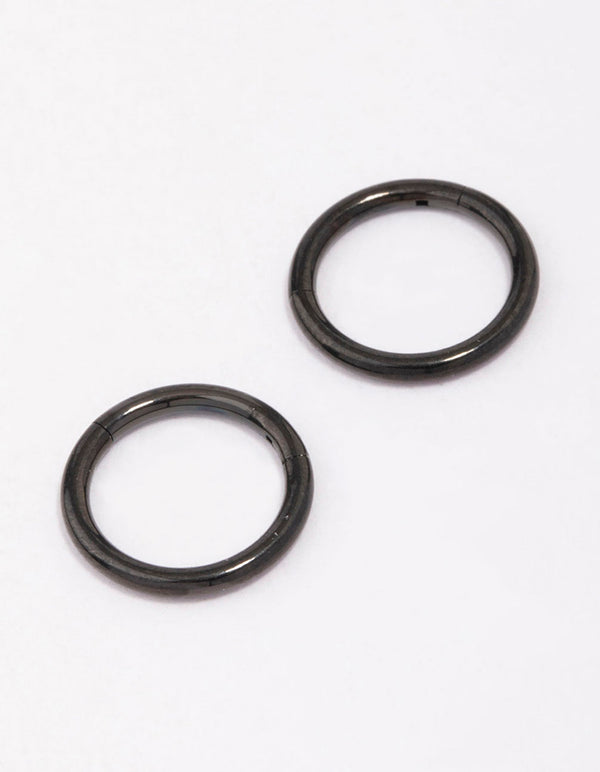 Black Surgical Steel Sleeper Earrings 8mm