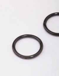 Black Surgical Steel Fine Sleeper Earrings 6mm - link has visual effect only