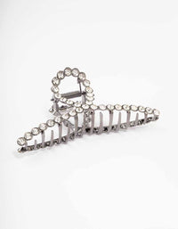 Gunmetal Diamante Twisted Hair Claw Clip - link has visual effect only