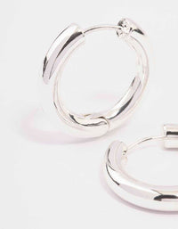 Silver Plain Clicker Hoop Earrings - link has visual effect only