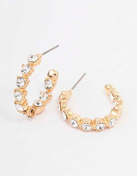 Gold Statement Diamante Hoop Earrings - link has visual effect only