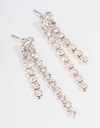 Silver Round Double Cupchain Drop Earrings - link has visual effect only