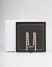 Silver Round Double Cupchain Drop Earrings - link has visual effect only