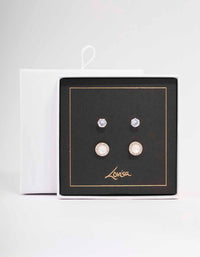 Rose Gold Halo Stud Earring Pack - link has visual effect only