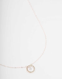 Silver Floating Diamante Circle Necklace - link has visual effect only