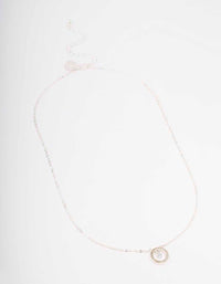 Silver Floating Diamante Circle Necklace - link has visual effect only