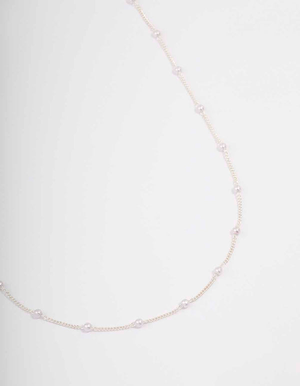 Silver Pearl Chain Necklace