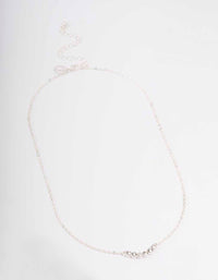 Silver Linear Bezel Diamante Necklace - link has visual effect only