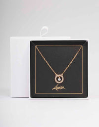 Gold Floating Diamante Circle Necklace - link has visual effect only