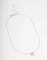 Gold Floating Diamante Circle Necklace - link has visual effect only