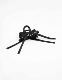 Black Mixed Ribbon Bow Hair Claw Clip - link has visual effect only