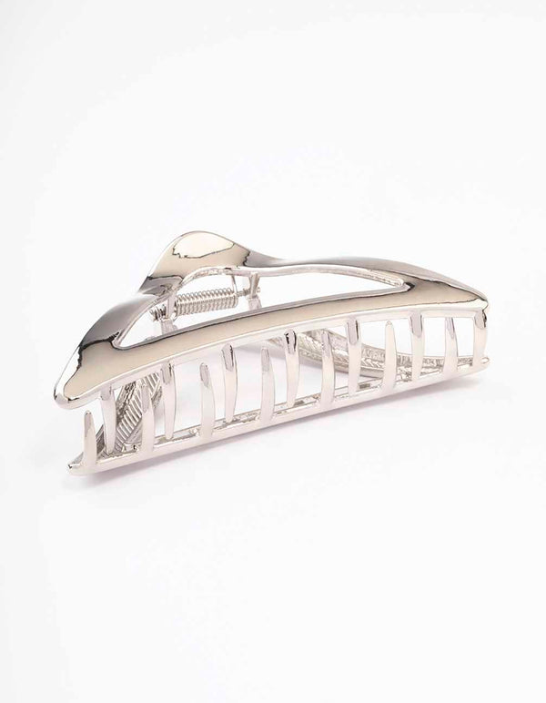 Silver Triangle Cut-Out Hair Claw Clip