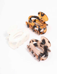 Acrylic Mini Oval Hair Claw Clip 3-Pack - link has visual effect only