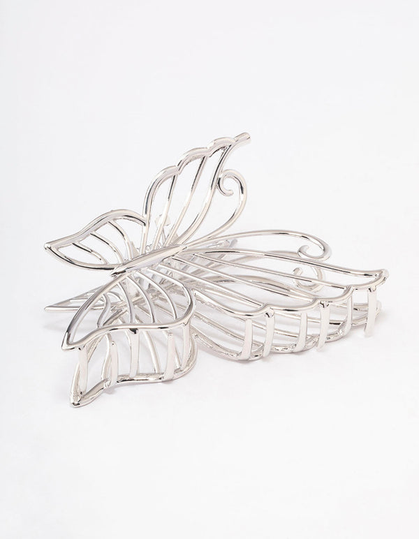 Silver Detail Butterfly Hair Claw Clip