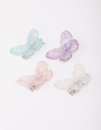 Pastel Iridescent Butterfly Hair Clip 4-Pack - link has visual effect only