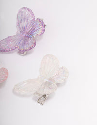 Pastel Iridescent Butterfly Hair Clip 4-Pack - link has visual effect only