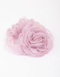 Purple Fabric Chiffon Flower Hair Scrunchie - link has visual effect only