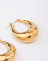 Waterproof Gold Plated Stainless Steel Full Loop Hoop Earrings - link has visual effect only