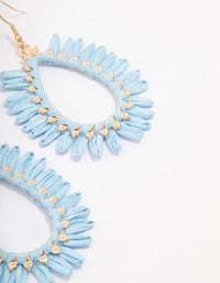 Gold Raffia Frayed Drop Earrings - link has visual effect only