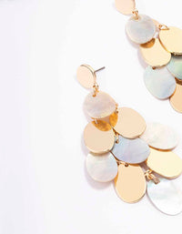 Gold Disc Drop Earrings - link has visual effect only