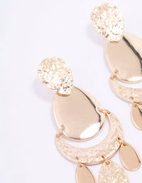 Gold Textured Multi Disc Drop Earrings - link has visual effect only