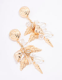 Gold Multi Charm Drop Earrings - link has visual effect only