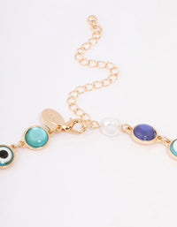 Gold Evil Eye Short Necklace - link has visual effect only