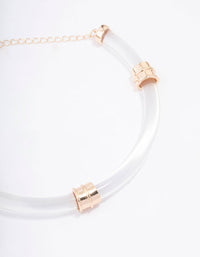 Acrylic Gold Wire Statement Choker Necklace - link has visual effect only