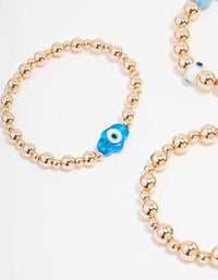 Gold Stretch Evil Eye Bracelet 3-Pack - link has visual effect only