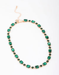 Gold & Green Geometric Statement Necklace - link has visual effect only