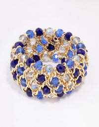 Gold Pave Multi-Stone Statement Bangle - link has visual effect only