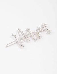 Rhodium Diamante Mrs Hair Clip - link has visual effect only