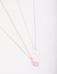 Mixed Metal Heart Yin & Yang Necklace Pack - link has visual effect only