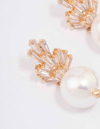 Gold Stalactite Cluster Pearl Drop Earrings - link has visual effect only