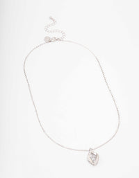 Silver Pave Twisted Twinkle Pendant Necklace - link has visual effect only