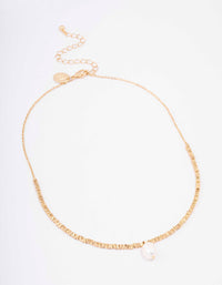 Gold Plated Pendant & Pearl Necklace - link has visual effect only