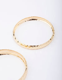 Gold Plated Hammered Bangle Pack - link has visual effect only