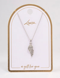 Silver Diamante Angel Wing Necklace - link has visual effect only