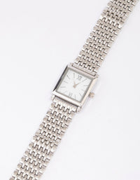 Silver & White Square Watch - link has visual effect only