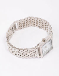 Silver & White Square Watch - link has visual effect only