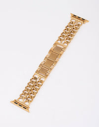 Gold Double Chain Watch Band 42/44/45mm - link has visual effect only