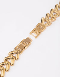 Gold Chunky Herringbone Chain Watch Band 38/40/41mm - link has visual effect only