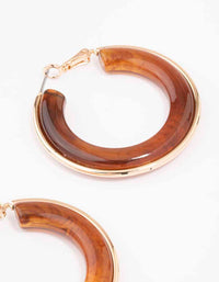 Gold Small Tortoiseshell Hoop Earrings - link has visual effect only